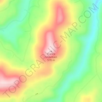 Mappa topografica France Mountain, altitudine, rilievo