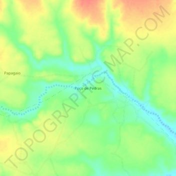 Mappa topografica Poço de Pedras, altitudine, rilievo