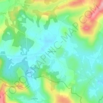 Mappa topografica Mas de Val, altitudine, rilievo