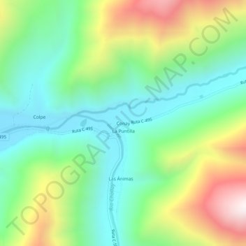 Mappa topografica Conay, altitudine, rilievo