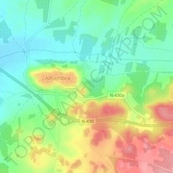 Mappa topografica El Castillo, altitudine, rilievo
