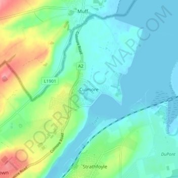 Mappa topografica Culmore, altitudine, rilievo