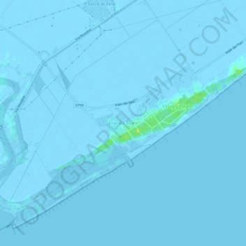 Mappa topografica Eraclea Mare, altitudine, rilievo