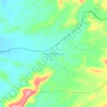 Mappa topografica Piedras Blancas, altitudine, rilievo