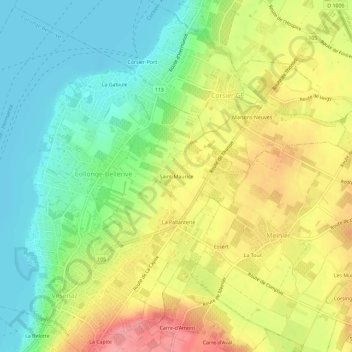 Mappa topografica Saint-Maurice, altitudine, rilievo