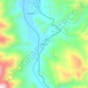 Mappa topografica Mojtulo, altitudine, rilievo