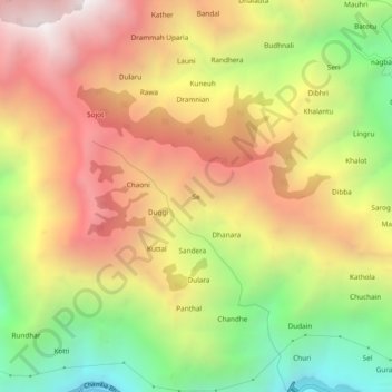 Mappa topografica Se, altitudine, rilievo