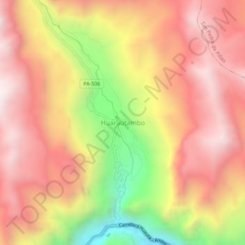 Mappa topografica Huarautambo, altitudine, rilievo