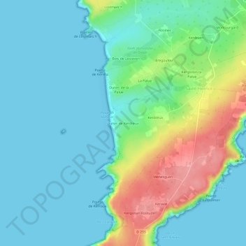 Mappa topografica Dunes de Kerdreux, altitudine, rilievo
