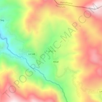 Mappa topografica Kañaris, altitudine, rilievo