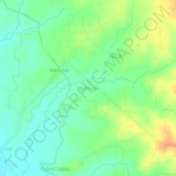 Mappa topografica Mabunga, altitudine, rilievo