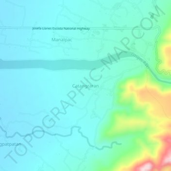 Mappa topografica Catangraran, altitudine, rilievo