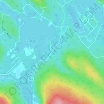 Mappa topografica Lac-Pimbina, altitudine, rilievo