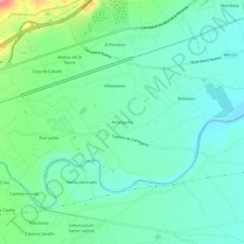 Mappa topografica Amarguillo, altitudine, rilievo
