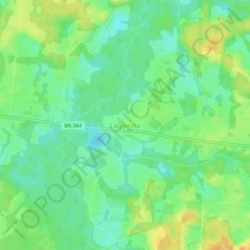 Mappa topografica Lagoinha, altitudine, rilievo