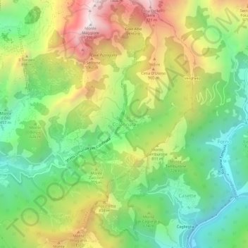 Mappa topografica Colonnata, altitudine, rilievo