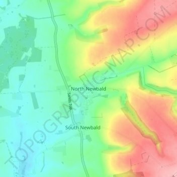 Mappa topografica North Newbald, altitudine, rilievo