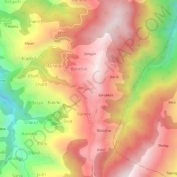 Mappa topografica Jarol, altitudine, rilievo