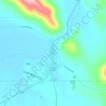 Mappa topografica Adin, altitudine, rilievo