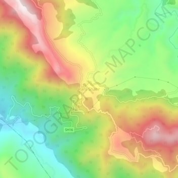 Mappa topografica Ram Shahr, altitudine, rilievo