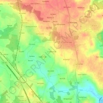 Mappa topografica La Villeneuve, altitudine, rilievo