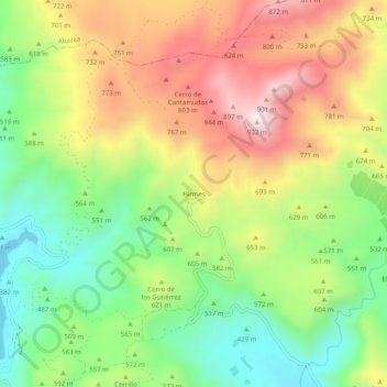 Mappa topografica Hirmes, altitudine, rilievo