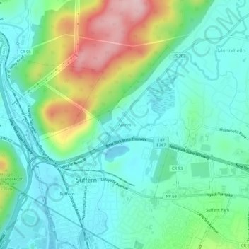 Mappa topografica Antrim, altitudine, rilievo