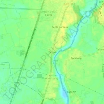 Mappa topografica Tarcan, altitudine, rilievo