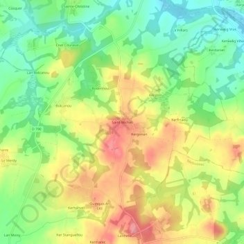 Mappa topografica Saint-Michel, altitudine, rilievo