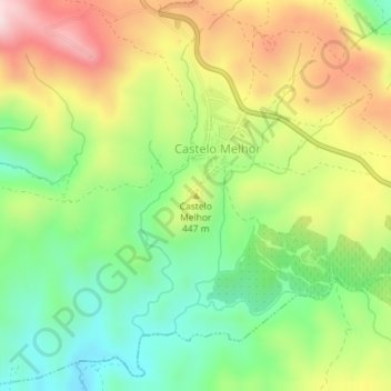Mappa topografica Castelo Melhor, altitudine, rilievo