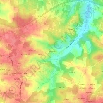 Mappa topografica Sans Souci, altitudine, rilievo