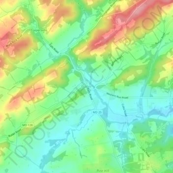 Mappa topografica Butler, altitudine, rilievo