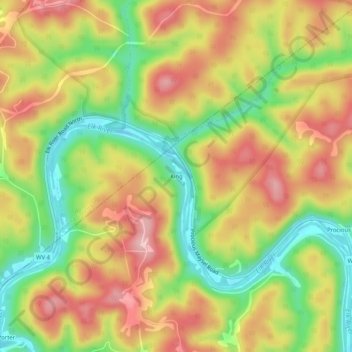 Mappa topografica King, altitudine, rilievo