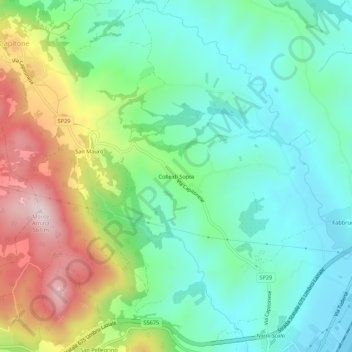 Mappa topografica Colle di Sopra, altitudine, rilievo