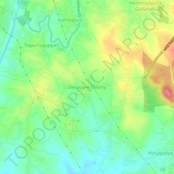 Mappa topografica Devagere Colony, altitudine, rilievo