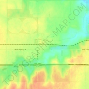 Mappa topografica Caruso, altitudine, rilievo