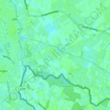 Mappa topografica Voorst, altitudine, rilievo