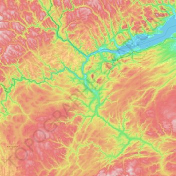 Mappa topografica Mike Island, altitudine, rilievo