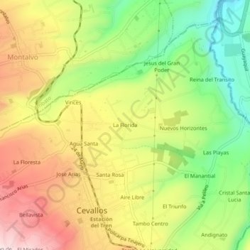 Mappa topografica La Florida, altitudine, rilievo