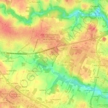 Mappa topografica La Behinière, altitudine, rilievo
