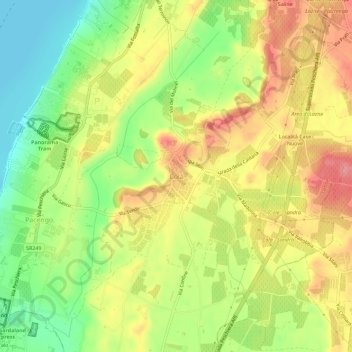 Mappa topografica Colà, altitudine, rilievo