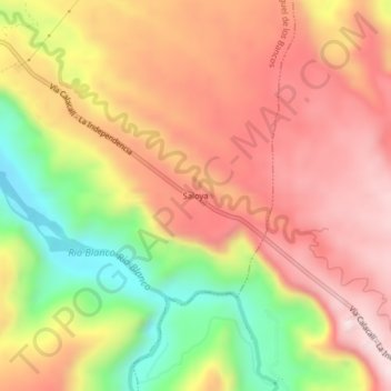 Mappa topografica Saloya, altitudine, rilievo