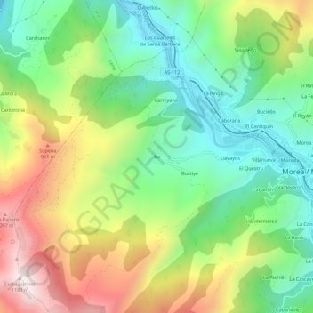 Mappa topografica Boo, altitudine, rilievo