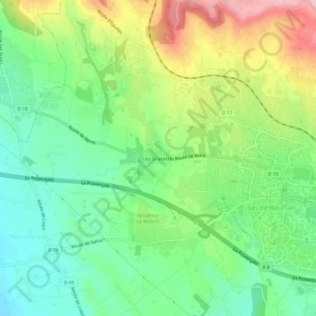 Mappa topografica Les Granettes, altitudine, rilievo