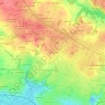 Mappa topografica La Chasseloire, altitudine, rilievo