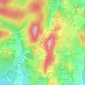 Mappa topografica Le Gros Mont, altitudine, rilievo