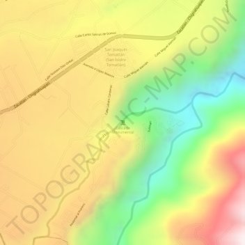 Mappa topografica Cascada Monumental, altitudine, rilievo