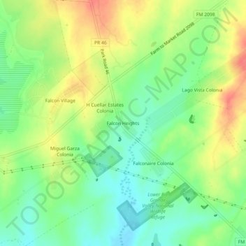Mappa topografica Falcon Heights, altitudine, rilievo