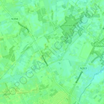 Mappa topografica Hellegat, altitudine, rilievo