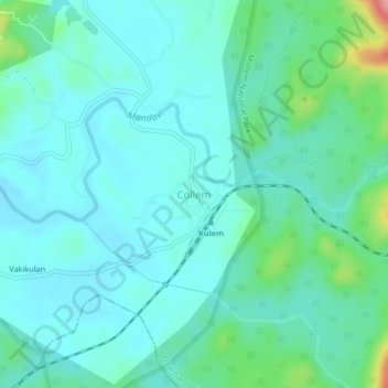Mappa topografica Collem, altitudine, rilievo